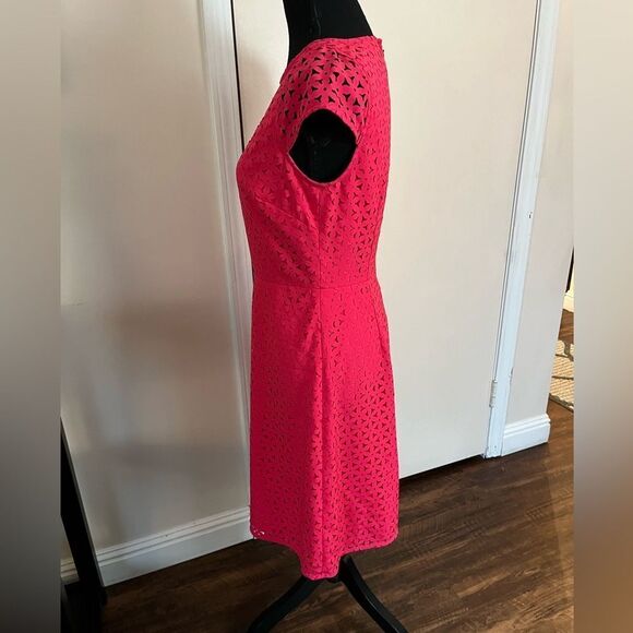 J. Crew Pink Lazer cut Cap Sleeve Dress size 4 - Picture 5 of 8
